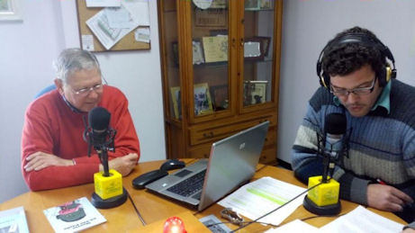 Bartolomé Pérez Sánchez de Medina y David Sierra, en Radio Ubrique.