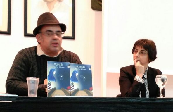 Juan Emilio Rí­os y Natalia Viaga, en el Ateneo de Algeciras.