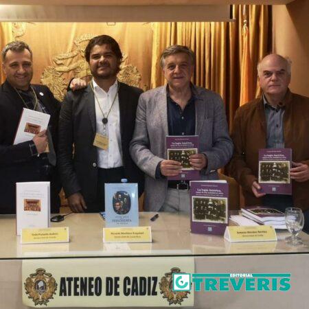 Guillermo de los Reyes, Iván Pozuelo, Ricardo Martínez Esquivel, Antonio Morales Benítez y Fernando Sígler Silvera, durante las presentaciones de libros.