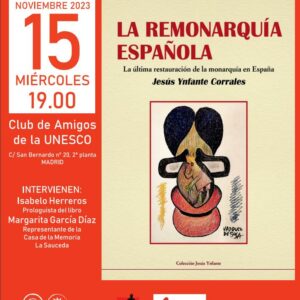 Cartel de la presentación del libro en Madrid.
