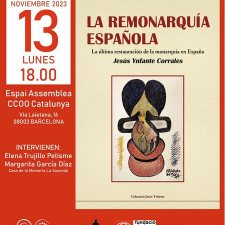 Cartel de la presentación del libro en Barcelona.