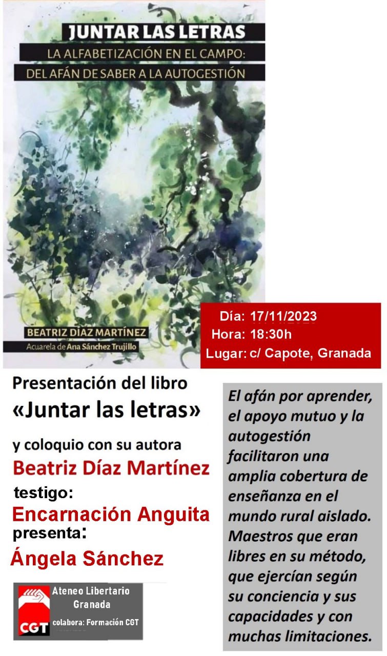 Cartel de la presentación en Granada.