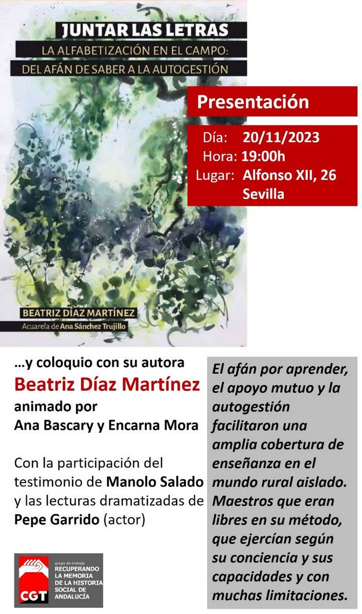 Cartel de la presentación en Sevilla.